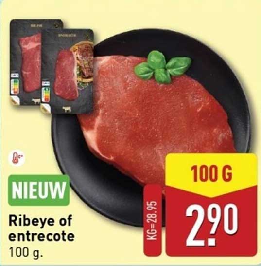 Ribeye of entrecote 100 g.