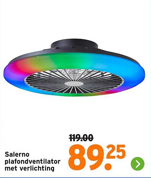 Salerno plafondventilator met verlichting