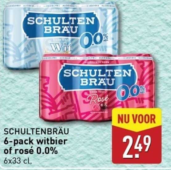 SCHULTENBRÄU 6-pack witbier of rosé 0.0%