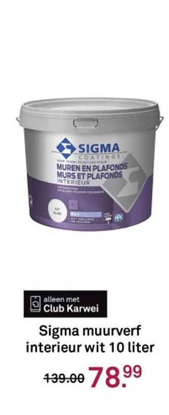 Sigma muurverf interieur wit 10 liter