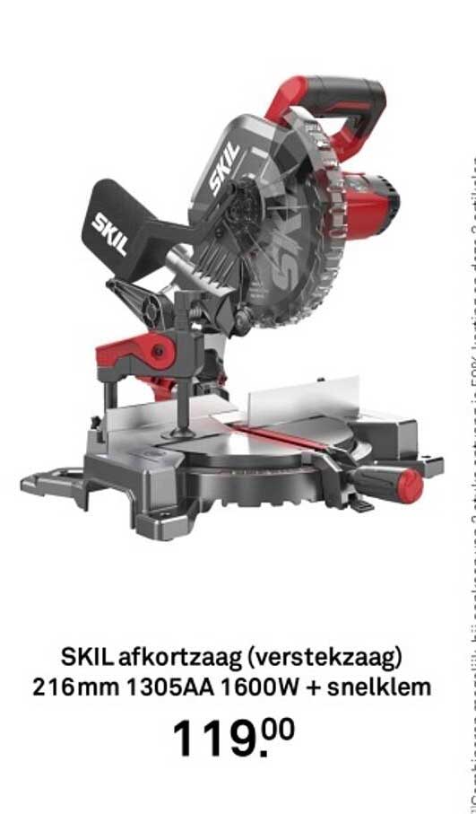 SKIL afkortzaag (verstekzaag) 216mm 1305AA 1600W + snelklem