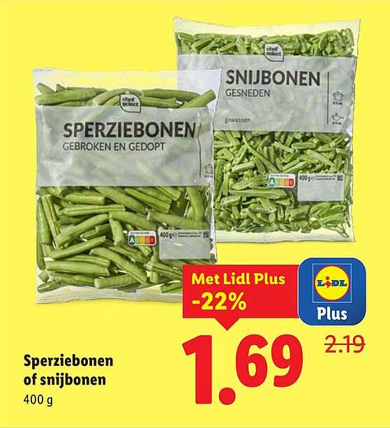 Sperziebonen of snijbonen 400 g