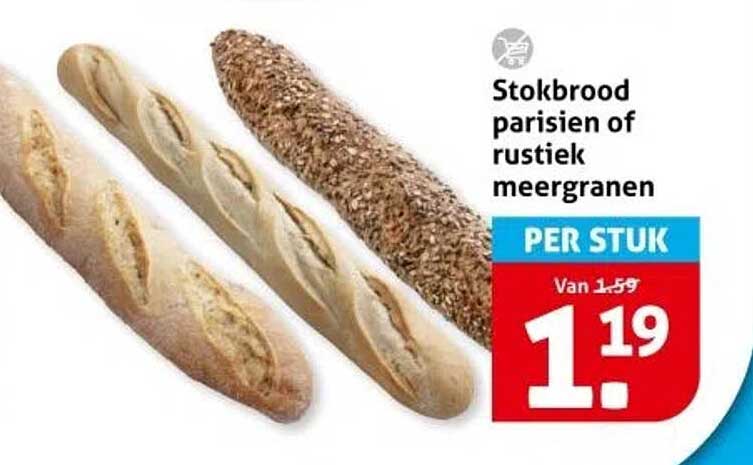 Stokbrood parisiën of rustiek meergranen