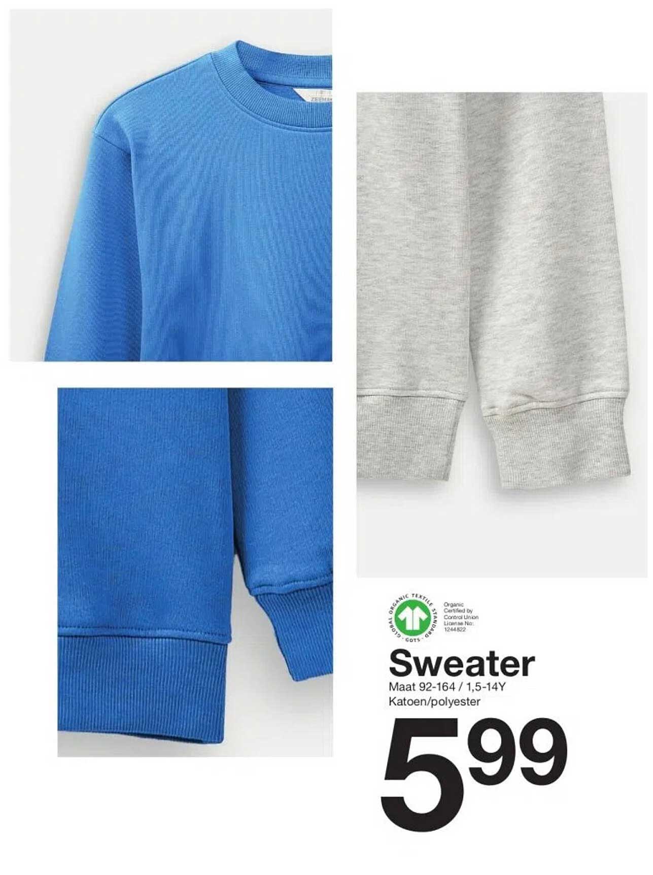 Sweater  maat 92-164 / 1,5-14Y