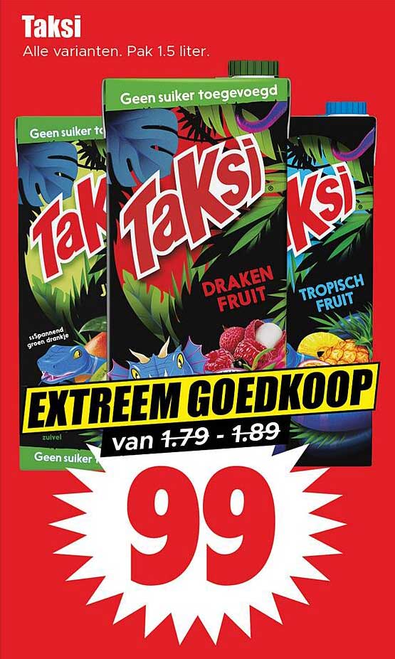 Taksi - Alle varianten. Pak 1.5 liter.