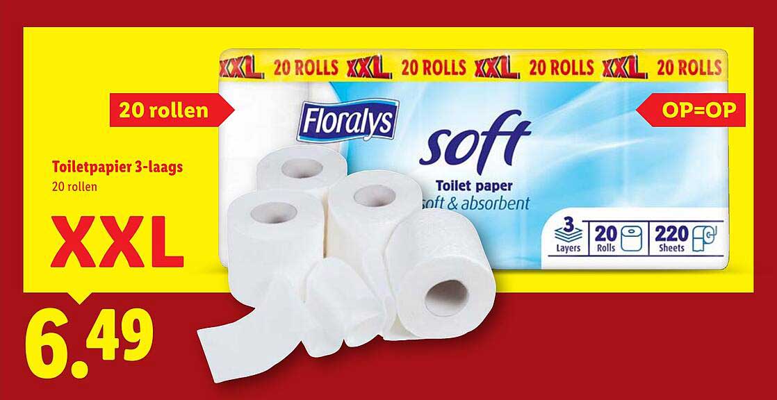 Toiletpapier 3-laags XXL 20 rollen
