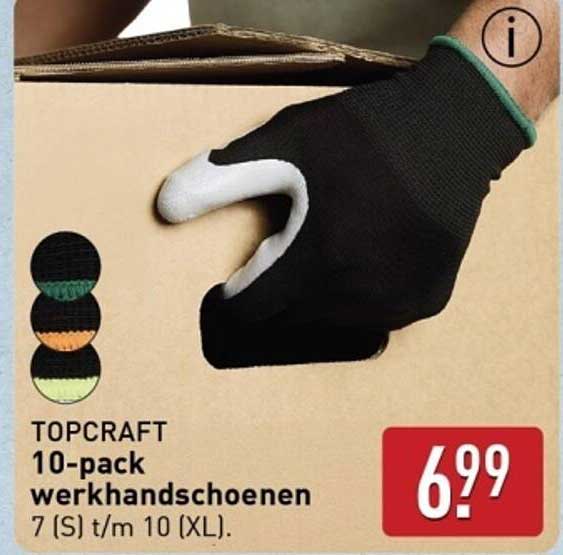 TOPCRAFT 10-pack werkhandschoenen