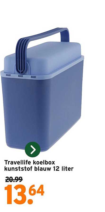 Travellife koelbox kunststof blauw 12 liter