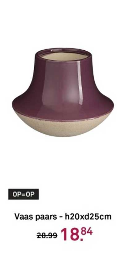 Vaas paars - h20xd25cm