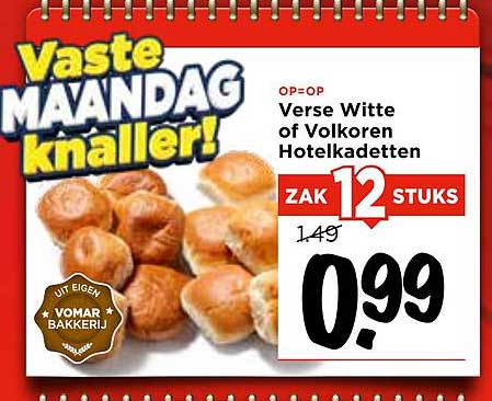 Verse Witte of Volkoren Hoteldadetten
