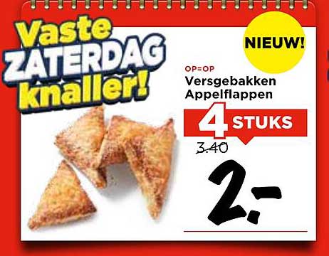 Versgebakken Appelflappen 4 STUKS