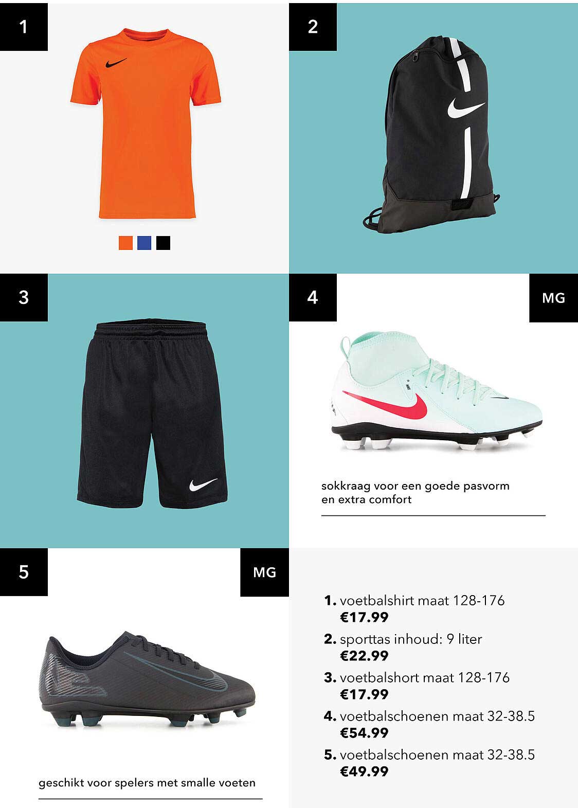Voetbalshirt maat 128-176 - €17.99
