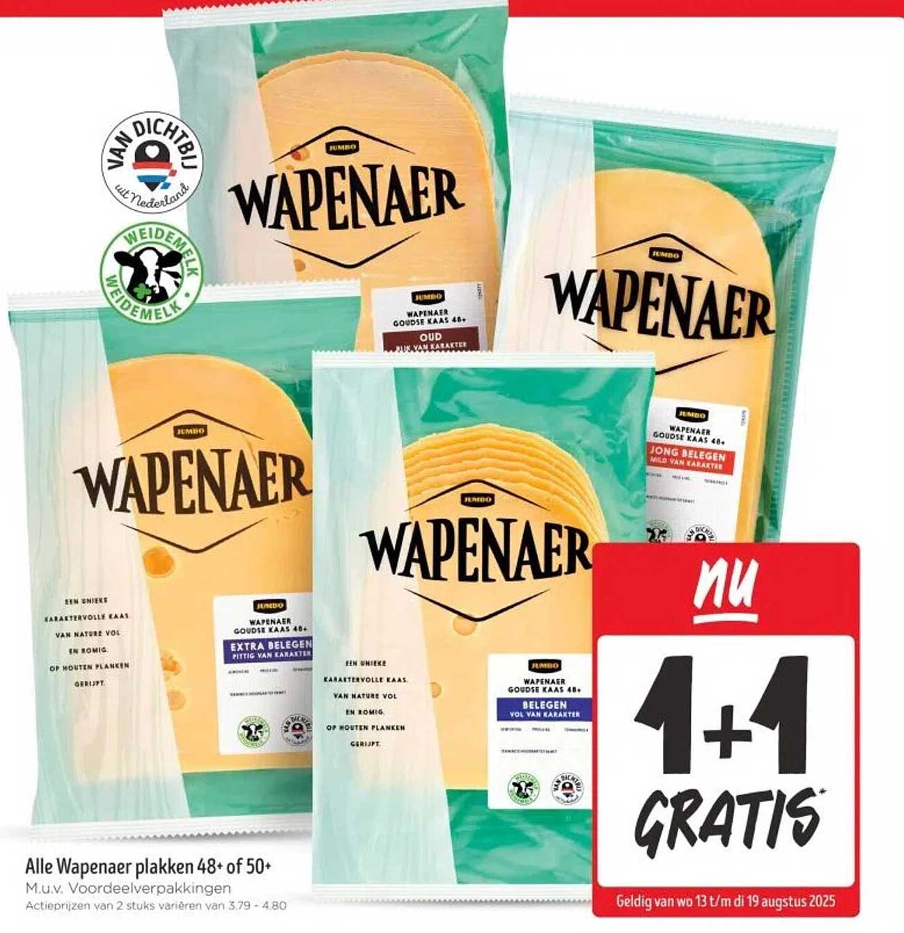 Wapenaar plakken 48+ of 50+ nu 1+1 gratis