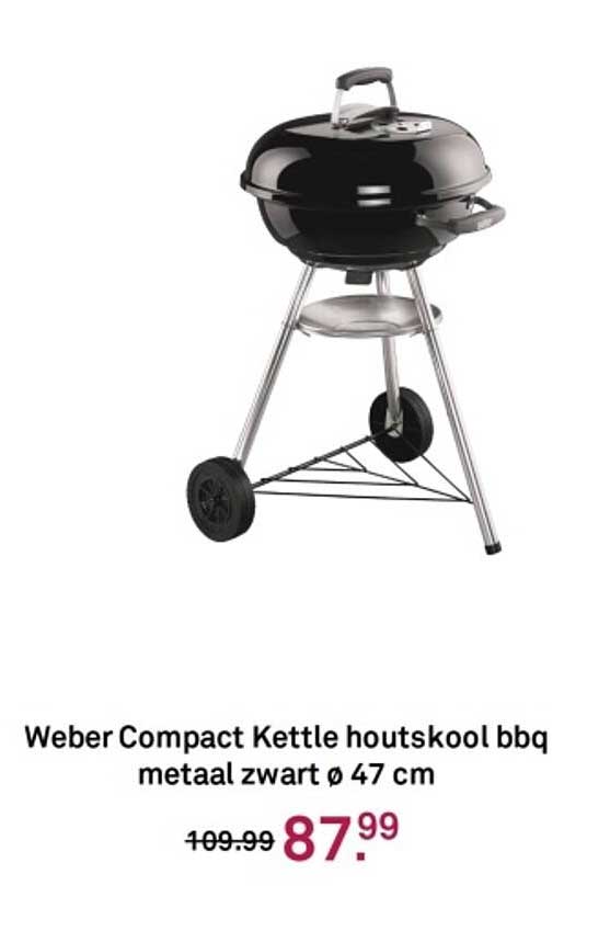 Weber Compact Kettle houtskool bbq metaal zwart ø 47 cm