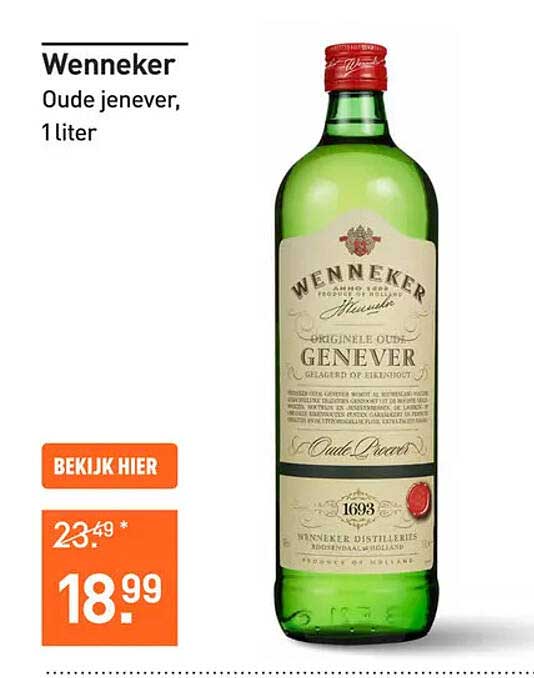 Wenneker Oude jenever, 1 liter