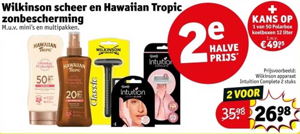 Wilkinson scheer en Hawaiian Tropic zonbescherming