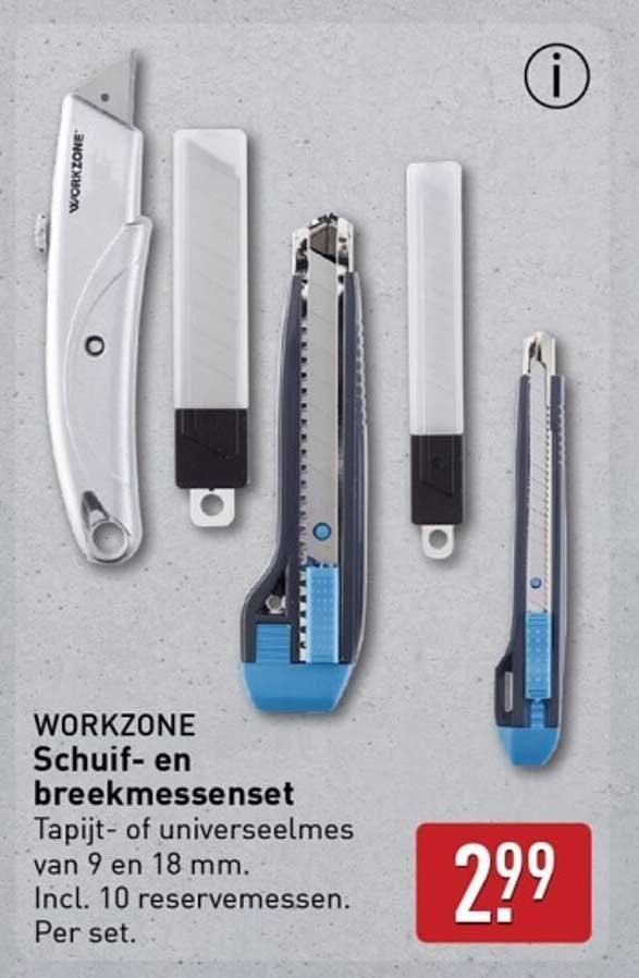 WORKZONE Schuif- en breekmessenset
