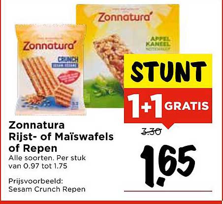 Zonnatura Rijst- of Maïswafels of Repens