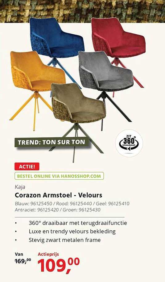 Corazon Armstoel - Velours