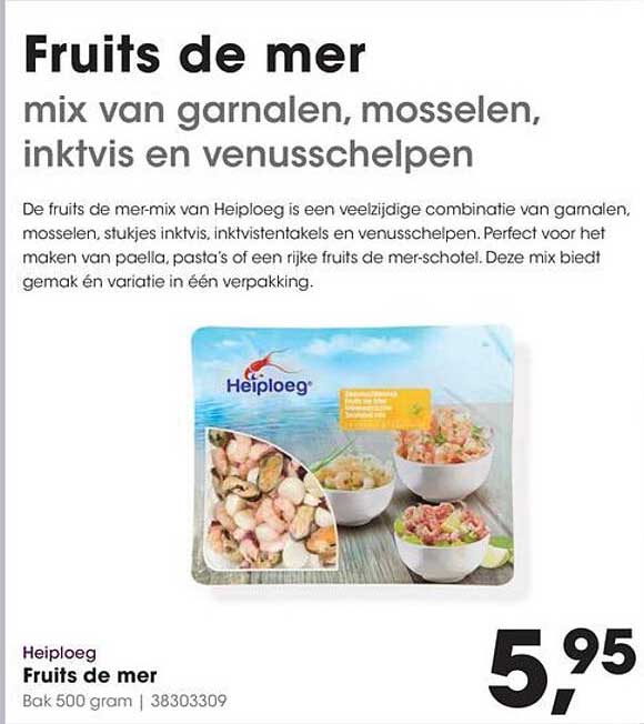 Fruits de mer mix van garnalen, mosselen, inktvis en venusschelpen