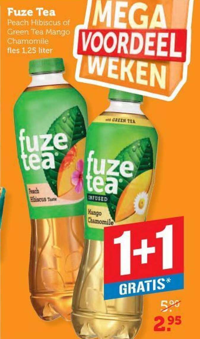 Fuze Tea Peach Hibiscus of Green Tea Mango Chamomile fles 1,25 liter