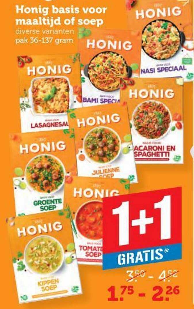 Honig basis voor maaltijd of soep diverse varianten pak 36-137 gram