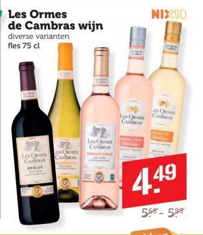 Les Ormes de Cambras wijn diverse varianten fles 75 cl