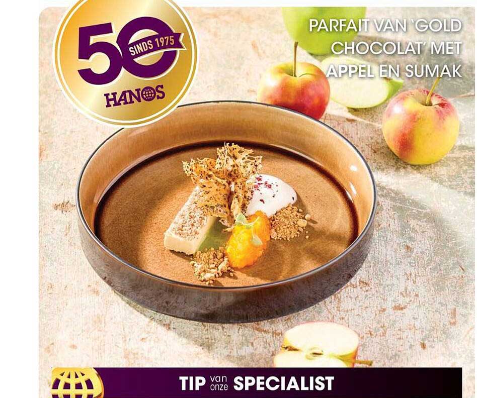 PARFAIT VAN 'GOLD CHOCOLAT' MET APPEL EN SUMAK