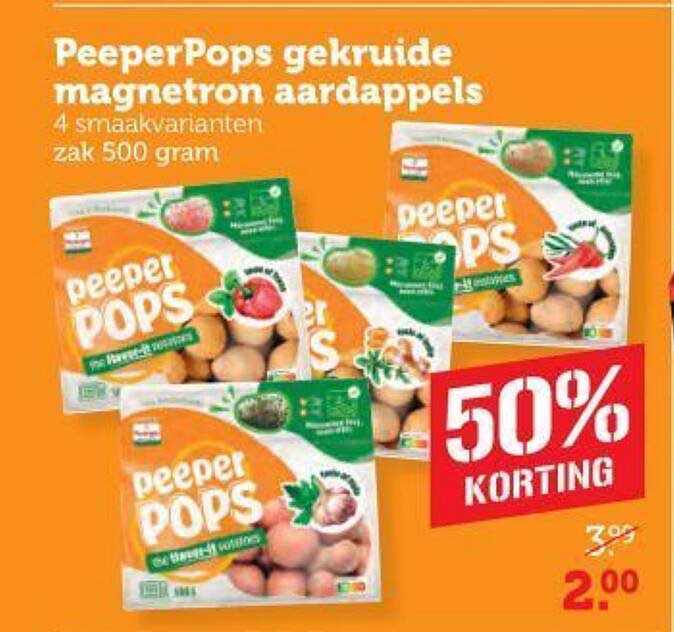 PeperPops gekruide magnetron aardappels