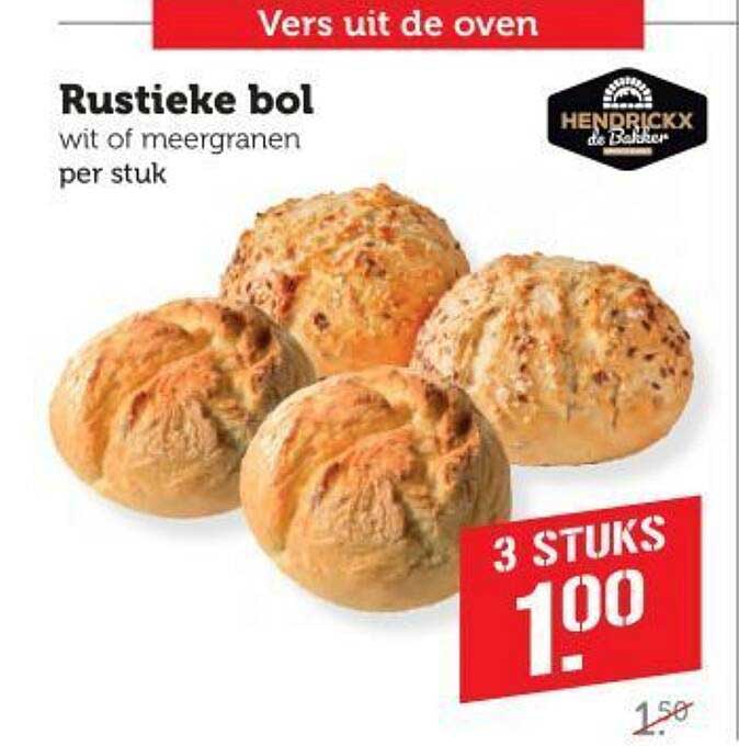 Rustieke bol wit of meergranen per stuk