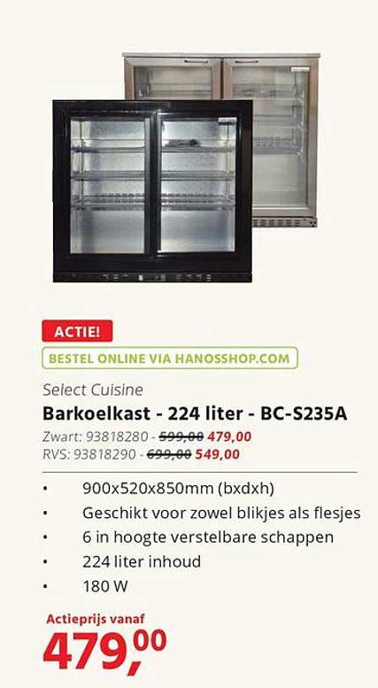 Select Cuisine Barkoelkast - 224 liter - BC-S235A