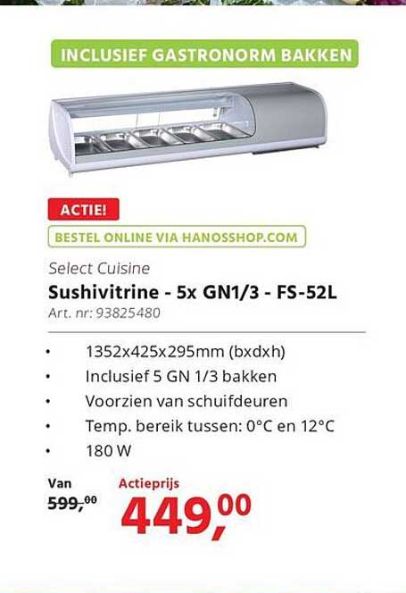 Sushivitrine - 5x GN1/3 - FS-52L