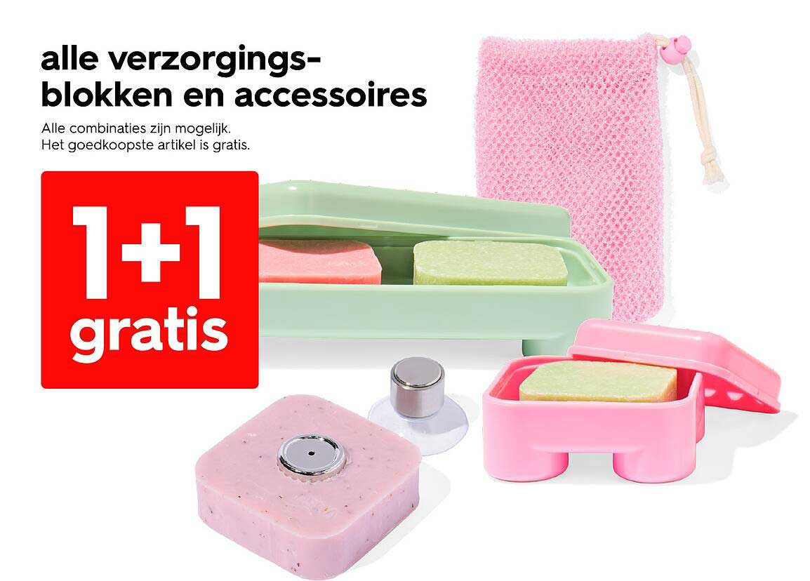 1 + 1 gratis op alle verzorgingsblokken en accessoires