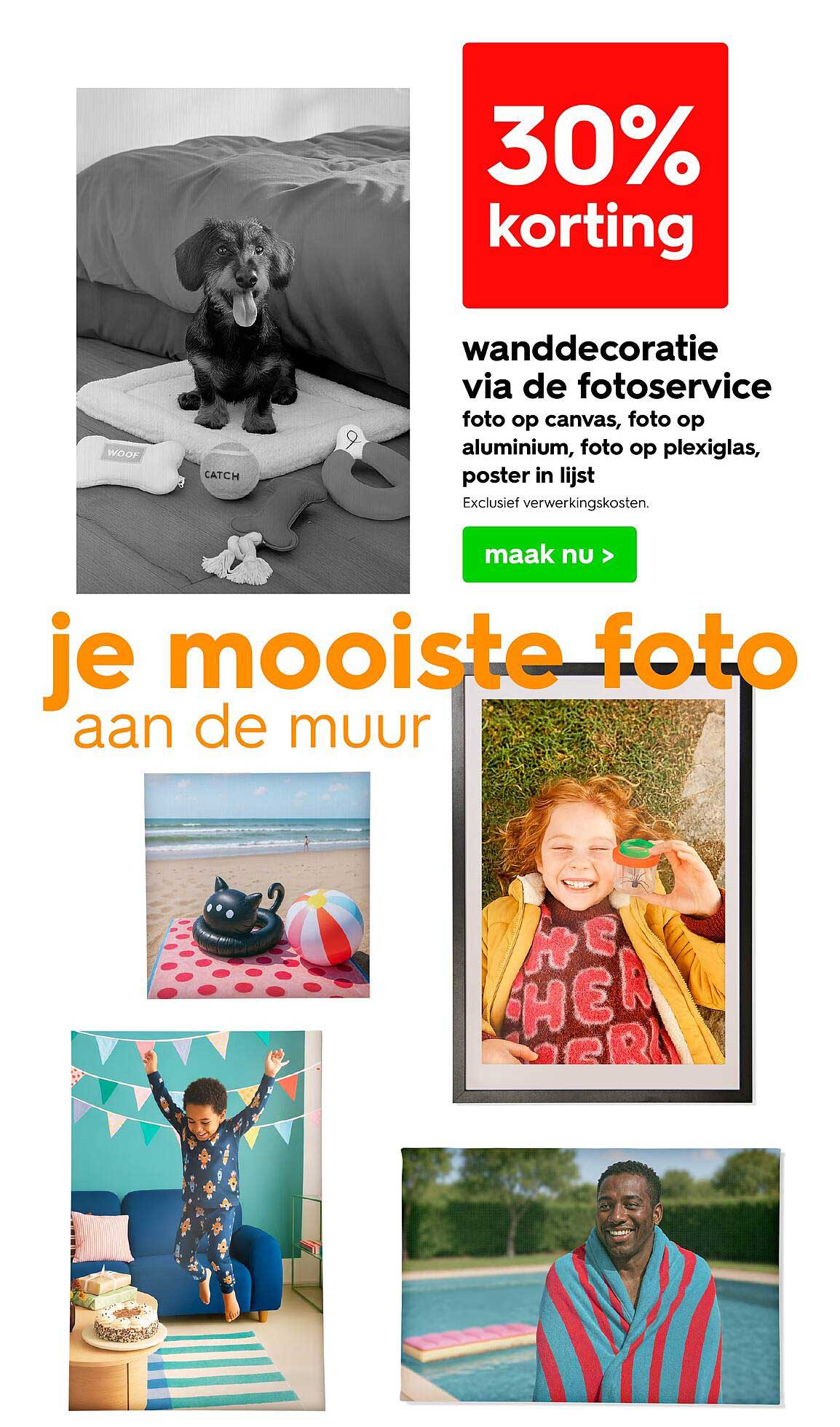 30% korting op wanddecoratie via de fotoservice
