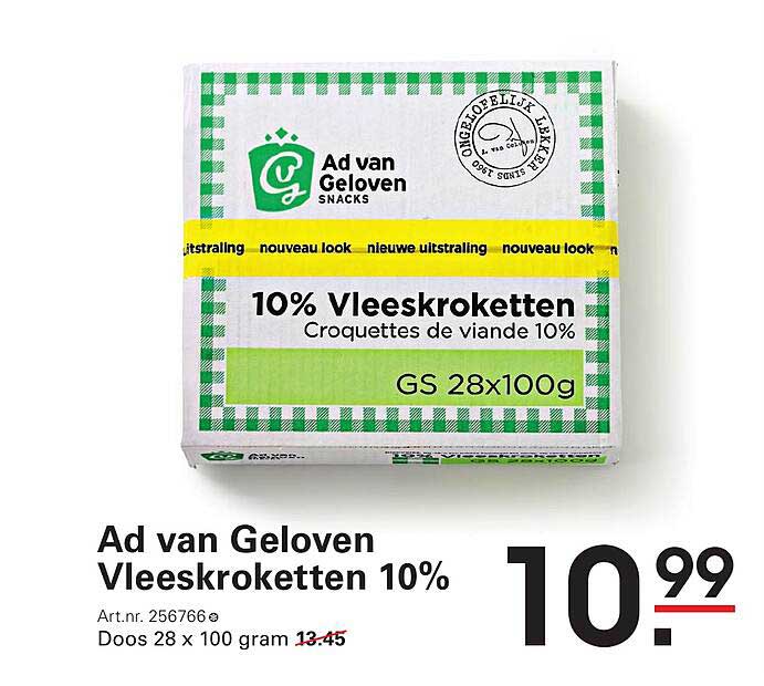 Ad van Geloven Vleeskroketten 10%