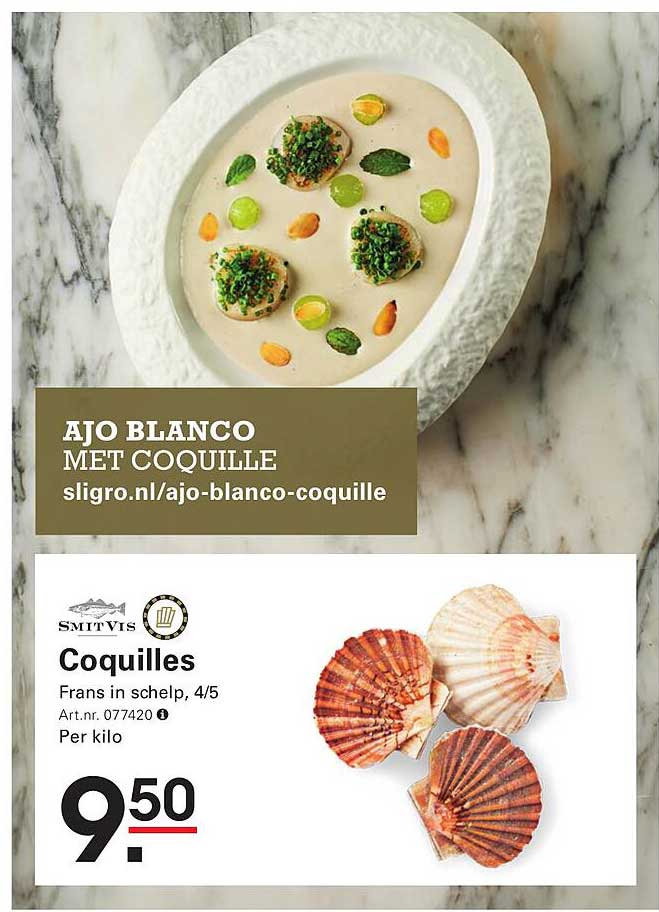 Ajo Blanco met Coquille