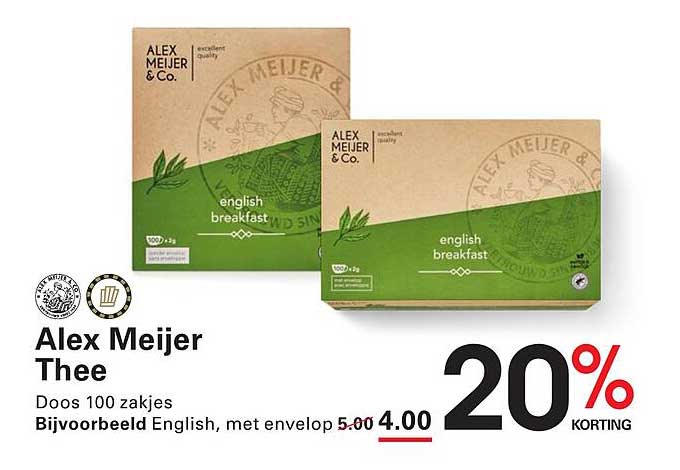 Alex Meijer Thee Doos 100 zakjes