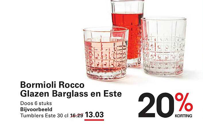 Bormioli Rocco Glazen Barglass en Este