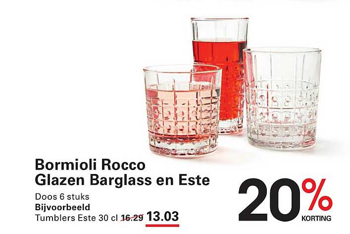 Bormioli Rocco Glazen Bargloss en Este