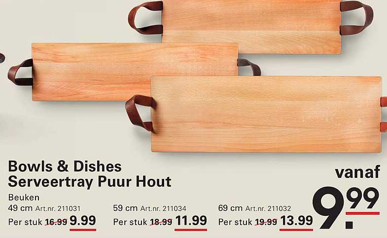 Bowls & Dishes Serveertray Puur Hout