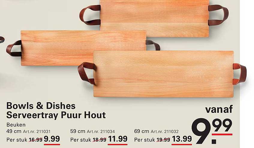 Bowls & Dishes Serveertray Puur Hout