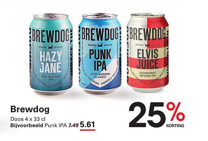 Brewdog Doos 4 x 33 cl - 25% korting