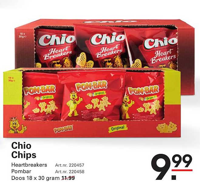Chio Chips Heartbreakers en Pombar - Doos 18 x 30 gram