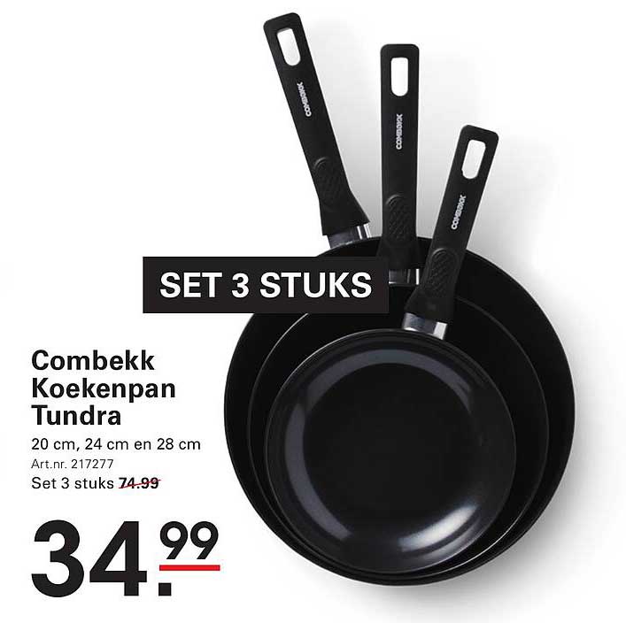 Combekk Koekenpan Tundra Set 3 stuks