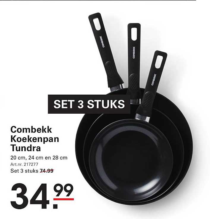 Combekk Koekenpan Tundra Set 3 stuks