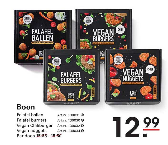 Falafelballen, Falafelburgers, Vegan Chiliburger, Vegan Nuggets