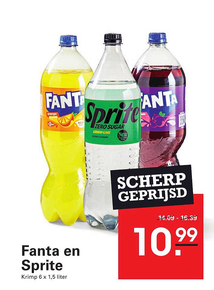 Fanta en Sprite Krimp 6 x 1,5 liter