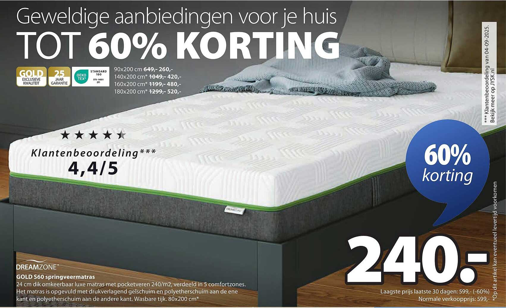 GOLD S60 springvermatras