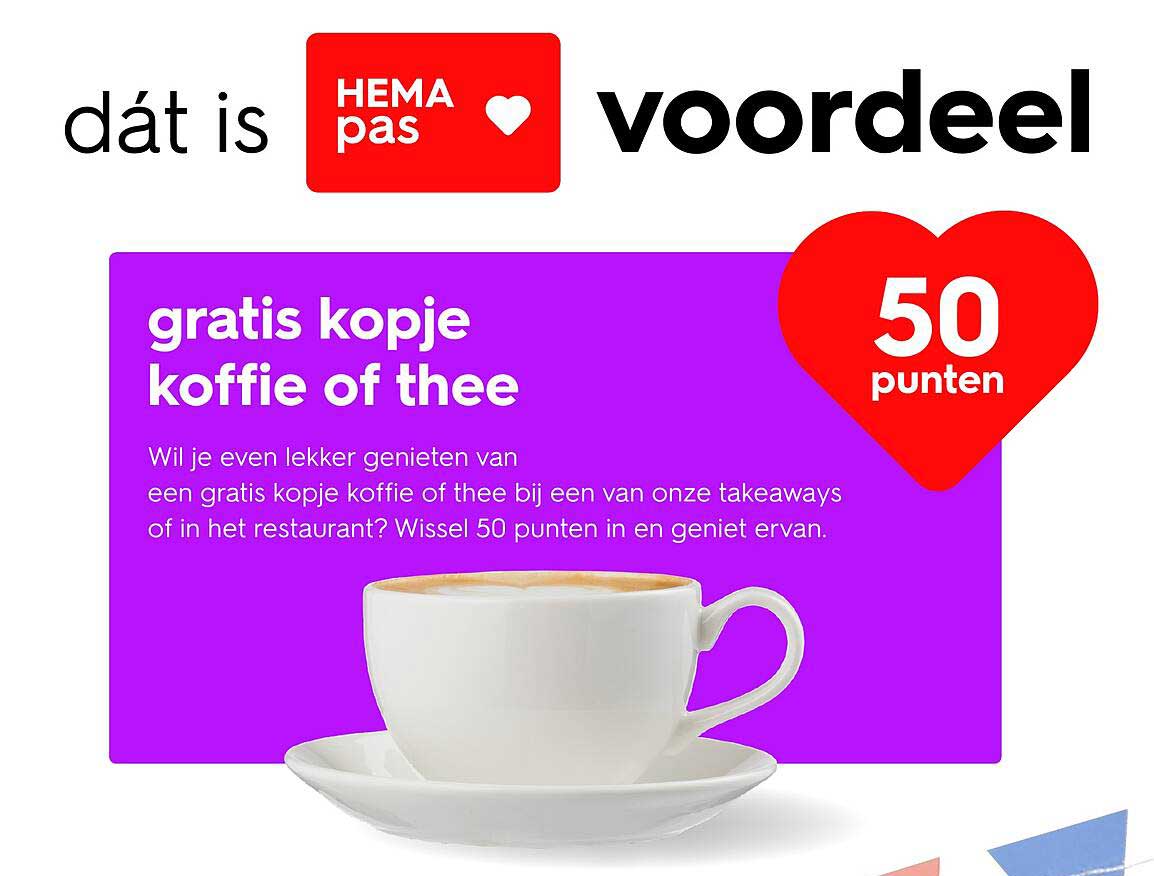 gratis kopje koffie of thee