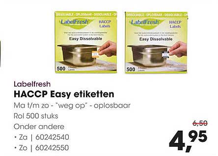 Labelfresh HACCP Easy etiketten